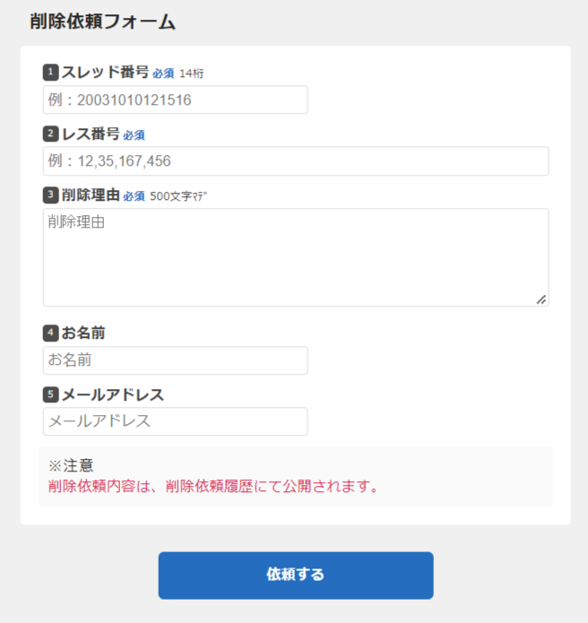 削除依頼手順